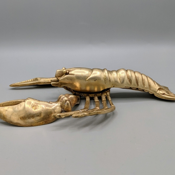 ✨SOLD✨Vintage Brass Crawfish Mid Century Figurine - Picture 3 of 7
